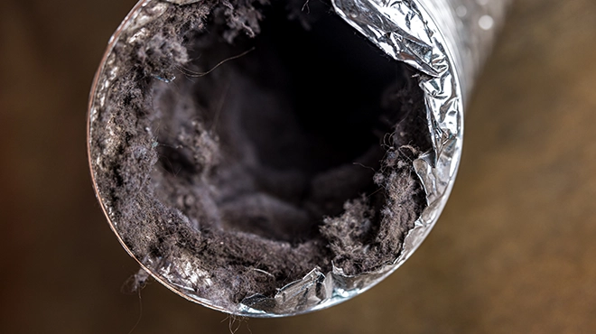 Dryer vent clog.